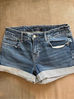 Lucky Brand Medium Blue Rolled-Hem Denim Shorts